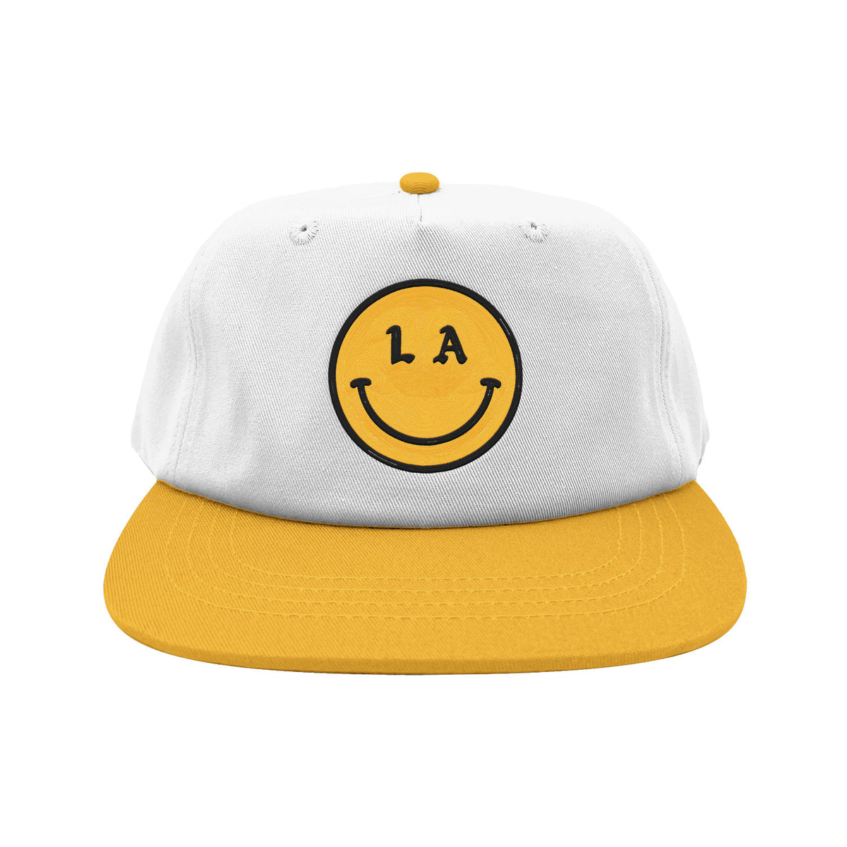 Be Happy Two Tone Short Brim Snapback Hat - Free & Easy