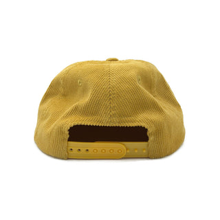 Don't Trip Corduroy Snapback Hat in yellow with white Don't Trip embroidery on a white background -Free & Easy