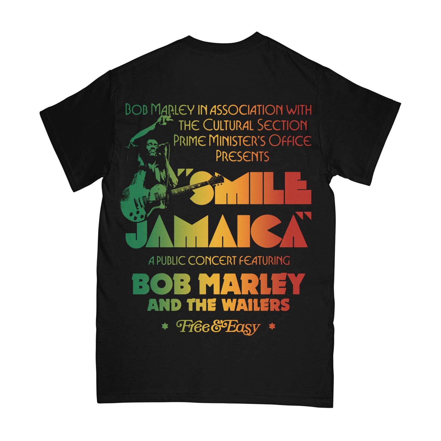 Free&Easy × BOB MARLEY エクソダス 長袖 Tシャツ 送関込 F&E x Bob Marley Smile Jamaica SS Tee - Free & Easy