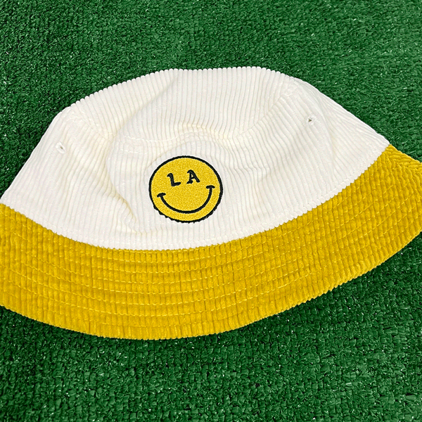 Be Happy Two Tone Fat Corduroy Bucket Hat