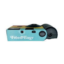 Load image into Gallery viewer, Free &amp; Easy disposable camera black with color gradient wrap, top view -Free &amp; Easy
