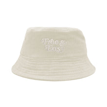 Load image into Gallery viewer, Free &amp; Easy Don&#39;t Trip Fat Corduroy Bucket Hat in cream with white Free &amp; Easy embroidery on a white background - Free &amp; Easy
