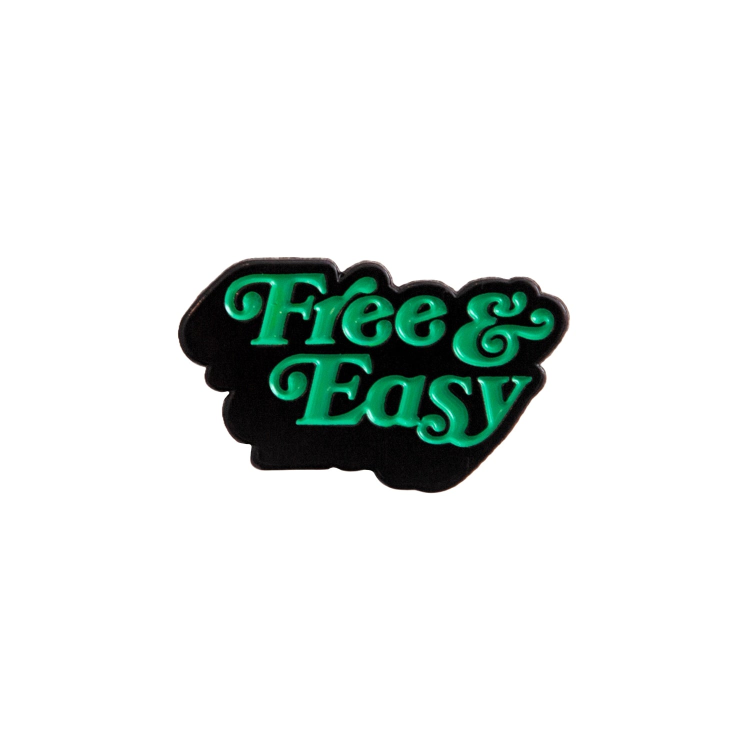 Free & Easy Drop Shadow Enamel Pin in green and black