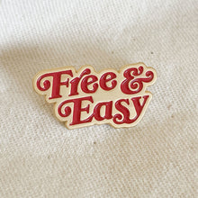 Load image into Gallery viewer, Free &amp; Easy Enamel Pin in red and gold
