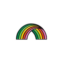 Load image into Gallery viewer, Folded Rainbow Enamel Pin on a white background -Free &amp; Easy
