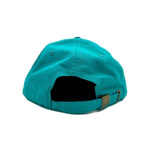 Don't Trip Lightweight Hat in teal with white Don't Trip embroidery on a white background, back - Free & Easy